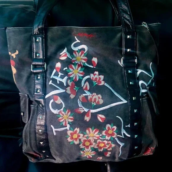 Ed Hardy | Bags | 200s Ed Hardy Denim Tote Purse | Poshmark display picture 1
